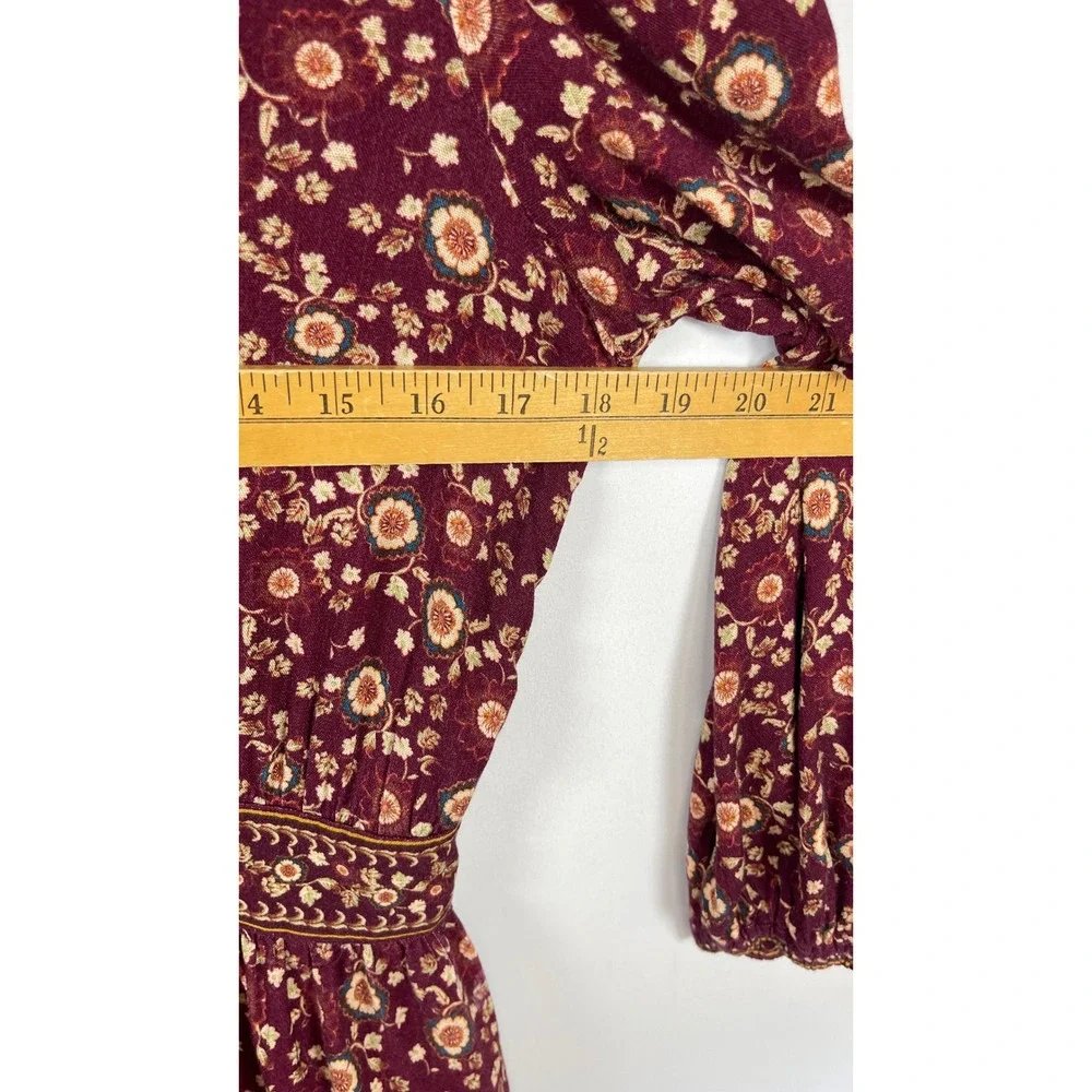 Max Studio Boho Floral Maxi Dress XS Pockets Flowy Earthy Cottagecore Praire